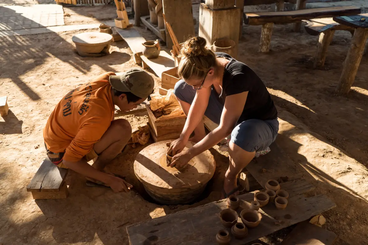 Working with Clay to create beautiful vessels.