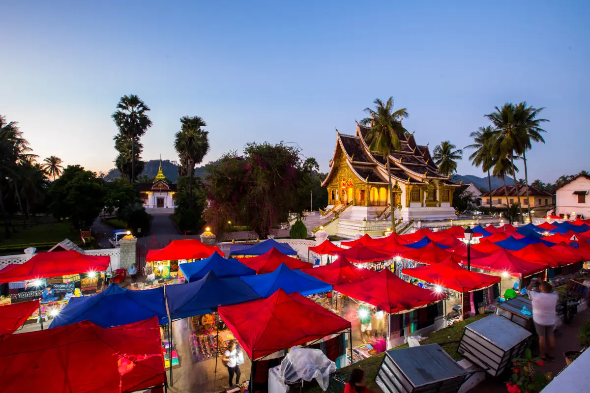 Alms giving in Luangprabang