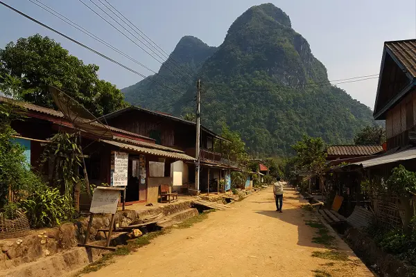 1-Day Trek And Kayak With Boat Ride, Muangnoi Village, Cave & Tad Mok Waterfall